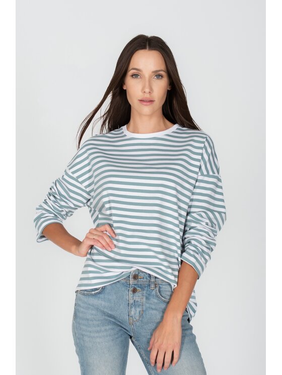 MANDRAGORA MANDRAGORA Halenka over paski Zelená Oversize