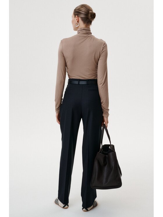 MARI PRETI MARI PRETI Pantaloni di tessuto Cavalier II Nero Wide Leg