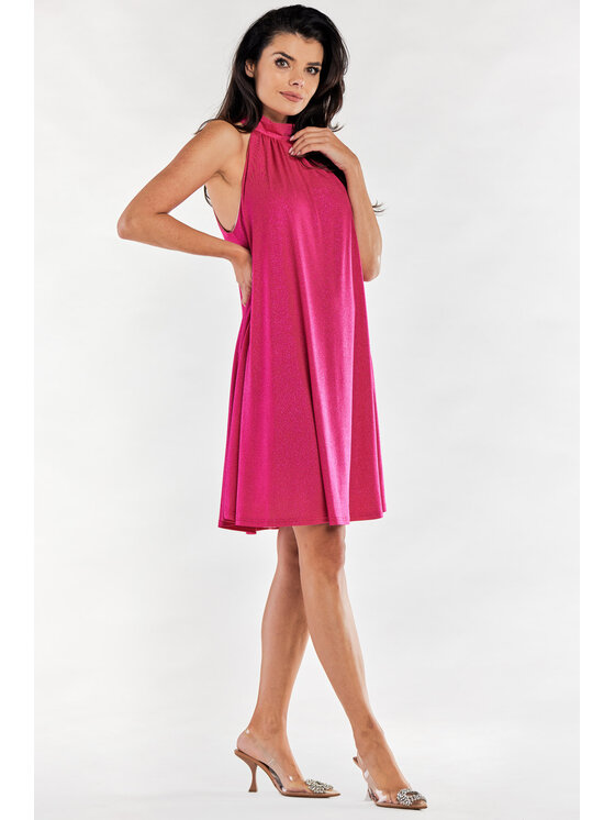 Awama Awama Večerní šaty A556 Fialová Basic Fit