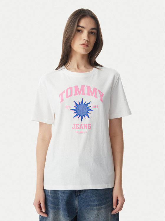 Tommy Jeans Póló Novelty DW0DW23159 Fehér Relaxed Fit