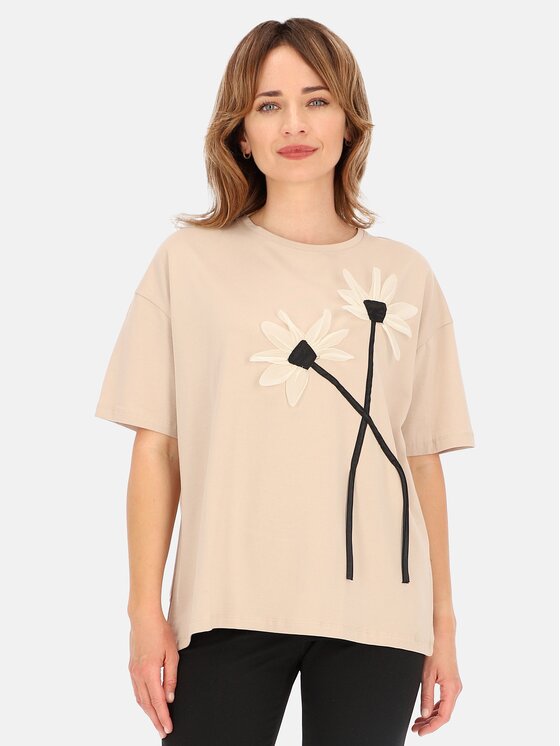 Perso Perso T-Shirt TCE240012F Różowy Regular Fit