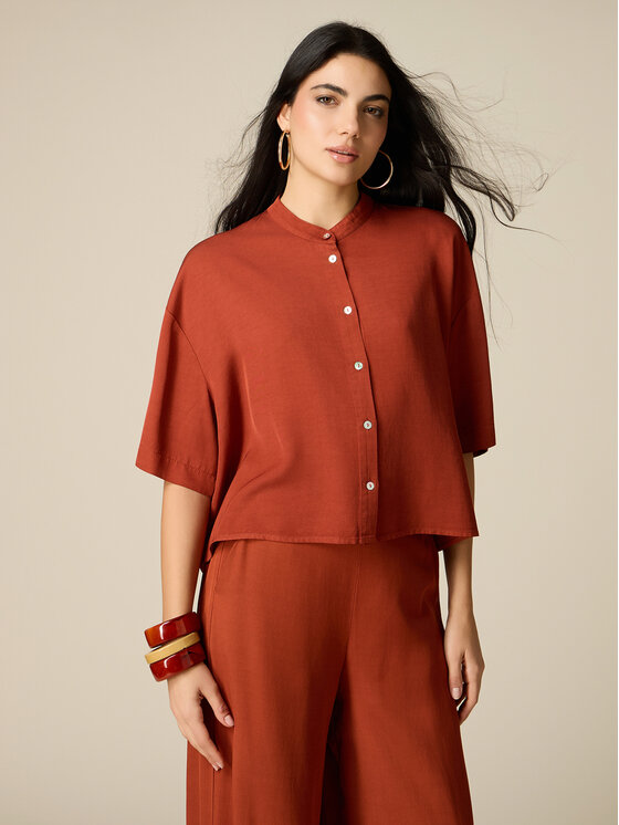 Oltre Oltre Camicia 5033J000814N022 Arancione Boxy Fit