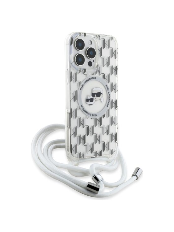KARL LAGERFELD KARL LAGERFELD Etui na telefon Crossbody Monogram Karl & Choupette Head Przezroczysty