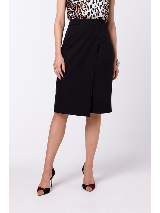 Stylove Stylove Midi sukně S343 Černá Regular Fit