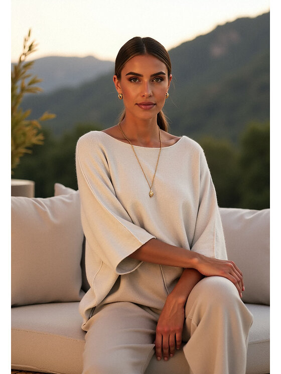 FIGL FIGL Sweter M1102 Biały Oversize