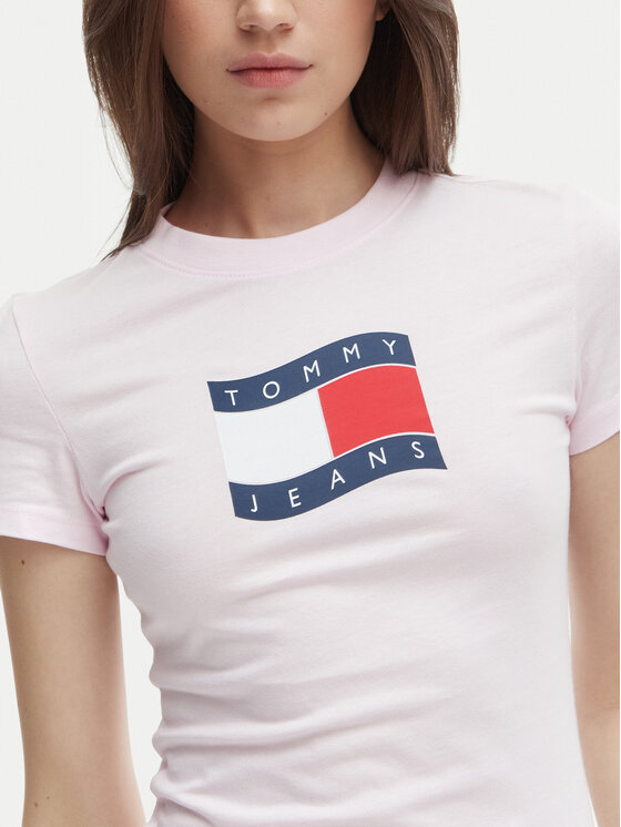 Tommy Jeans Tommy Jeans Póló DW0DW22781 Rózsaszín Regular Fit