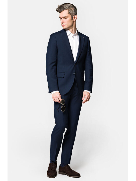 Lancerto Lancerto Garnitur Stavanger GA073222000005 Granatowy Slim Fit