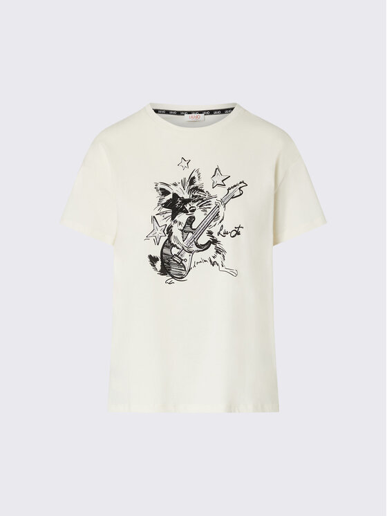 Liu Jo Liu Jo T-Shirt TF6255JS923L9390 Biały Regular Fit