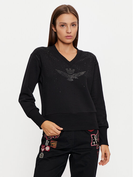 Aeronautica Militare Aeronautica Militare Μπλούζα 242FE1969DF541 Μαύρο Regular Fit
