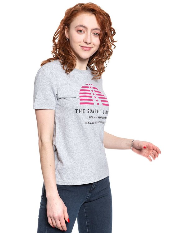 Lee Lee T-Shirt SUNSET TEE Szary Slim Fit