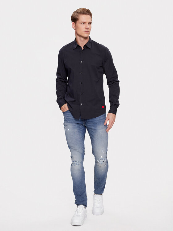 HUGO Hugo Cămașă Ermo 50500216 Bleumarin Slim Fit