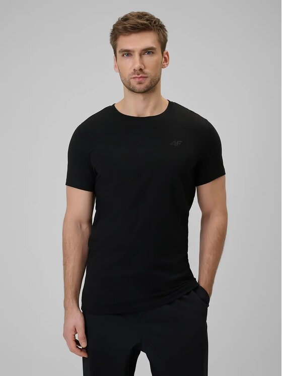 4F 4F T-Shirt 4FWMM00TTSHM3340-20S Czarny Slim Fit