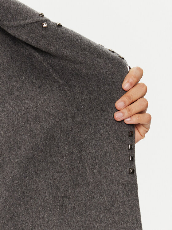 ViCOLO ViCOLO Vilnonis paltas TS0032 Pilka Regular Fit