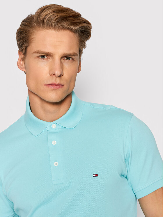 Tommy Hilfiger Tommy Hilfiger Polo 1985 MW0MW17771 Niebieski Slim Fit