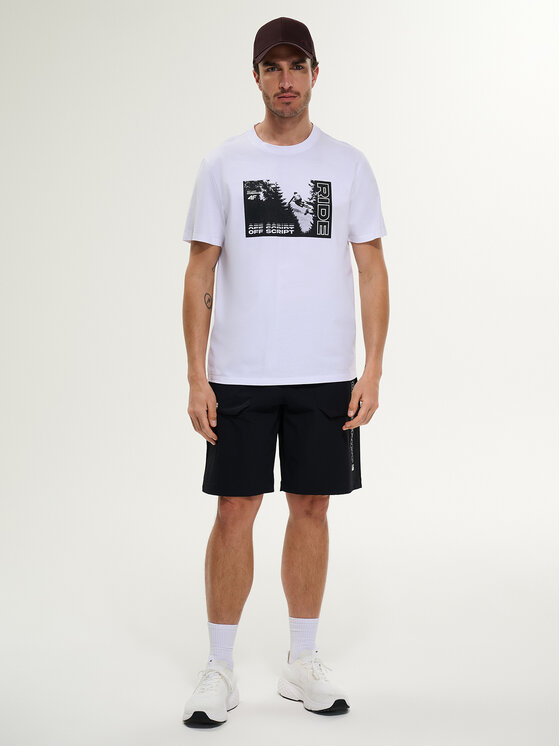4F 4F T-Shirt WHEEL & WAVE Biały Relaxed Fit