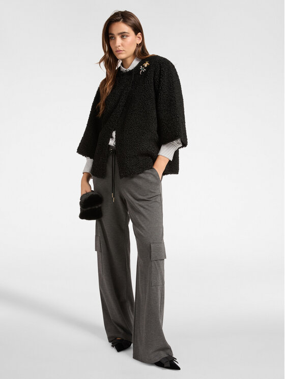 Elena Mirò Elena Mirò Cappotto invernale 8050Z000025N033 Nero A-Line Fit