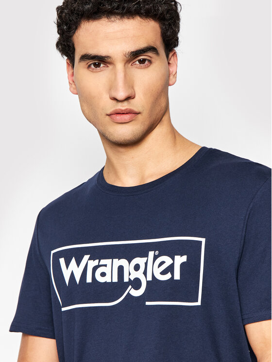 Wrangler Wrangler T-shirt Frame Logo W7H3D3114 112146325 Blu scuro Regular Fit