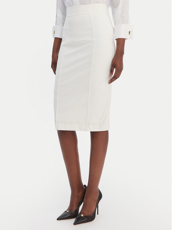 Elisabetta Franchi Elisabetta Franchi Pouzdrová sukně GO-159-61E2-V360 Écru Regular Fit