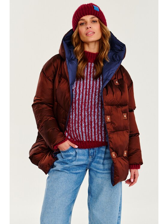 NAOKO NAOKO Kurtka zimowa Alaska Cinnamon Cloud Bordowy Regular Fit