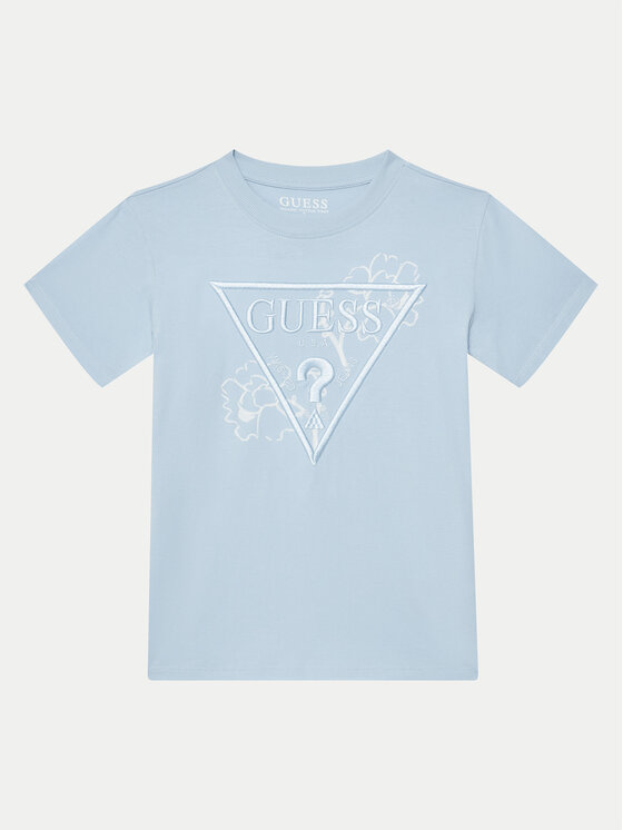 Guess Guess Tricou L5GI09 K8HM4 Albastru celest Regular Fit