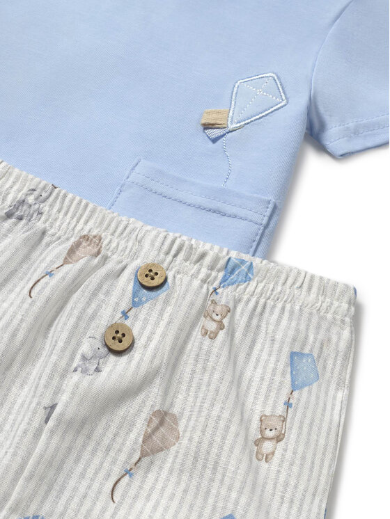 Mayoral Mayoral Completo T-shirt e pantaloncini 1202 Celeste Regular Fit