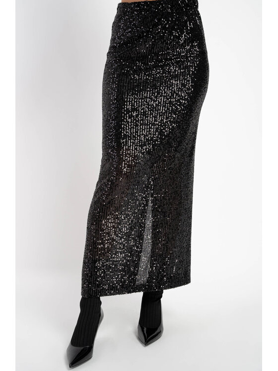 CLICK CLICK Maxi sukňa 70-822 Čierna Anatomic Fit