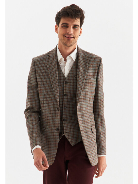 Pako Lorente Pako Lorente Marynarka P22WP-3X-025 Brązowy Slim Fit