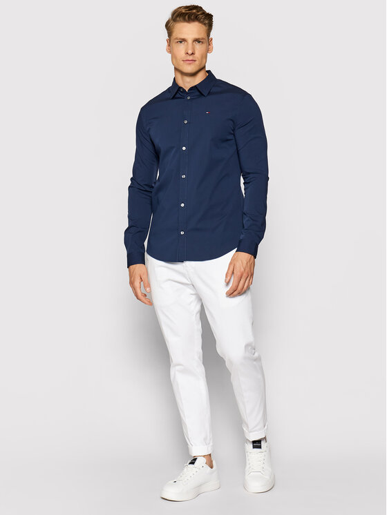 Tommy Jeans Tommy Jeans Srajca DM0DM04405 Mornarsko modra Slim Fit