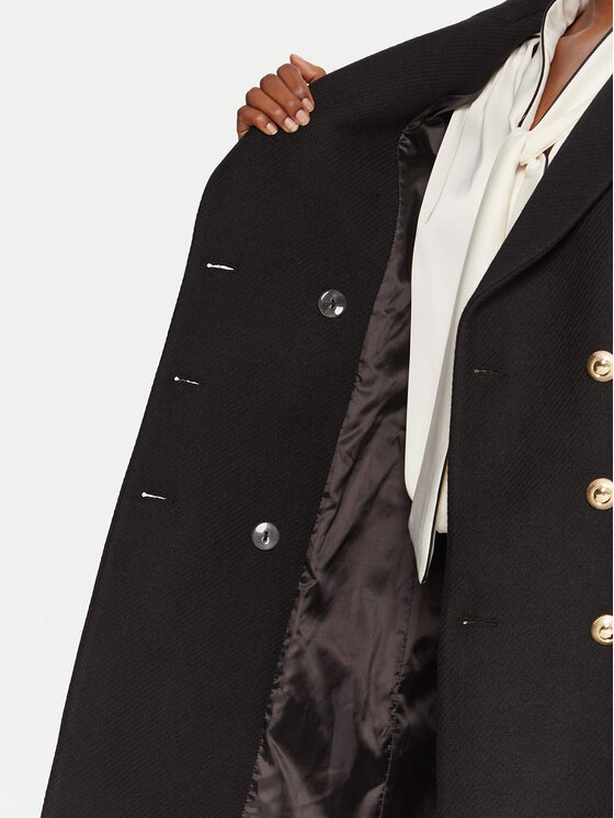 Rinascimento Rinascimento Wollmantel CFC0126209003 Schwarz Slim Fit