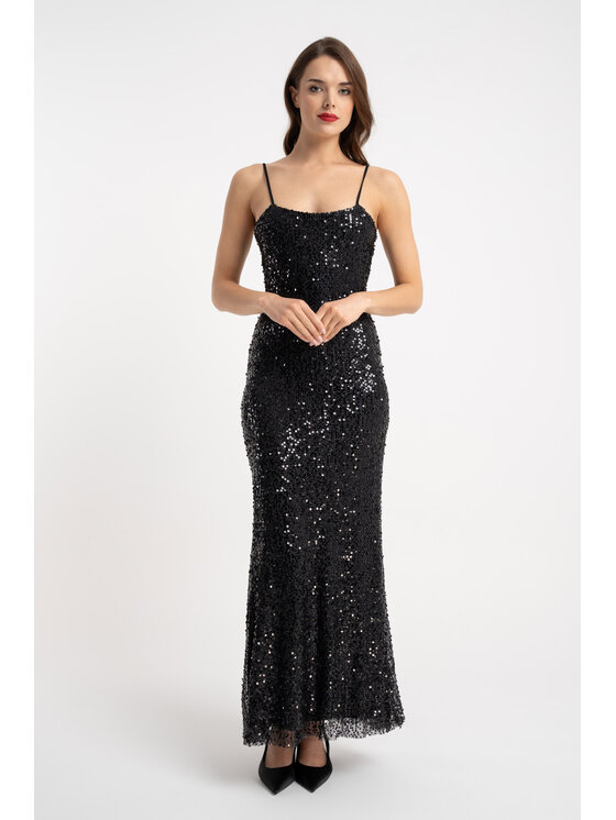 CLICK CLICK Φόρεμα βραδινό 60-6173 Μαύρο Slim Fit