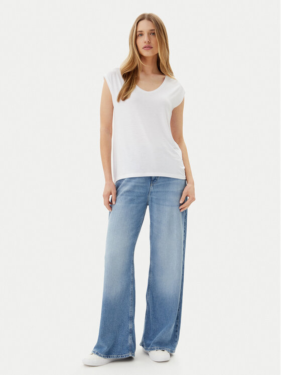 Pieces Pieces T-krekls Billo 17078732 Balts Loose Fit