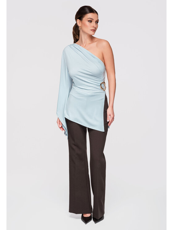 Ombre Ombre Koszula OW-SH-E0005 Niebieski Slim Fit