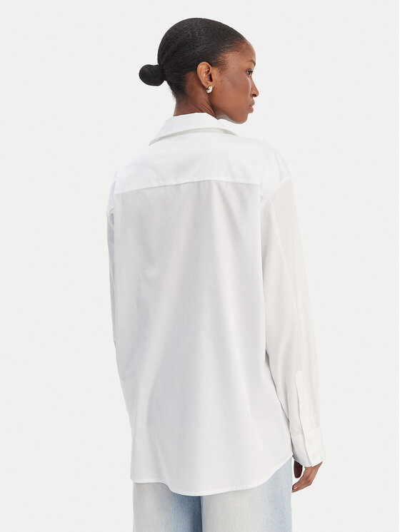 Guess Guess Cămașă W6RH57 WAF10 Alb Oversize