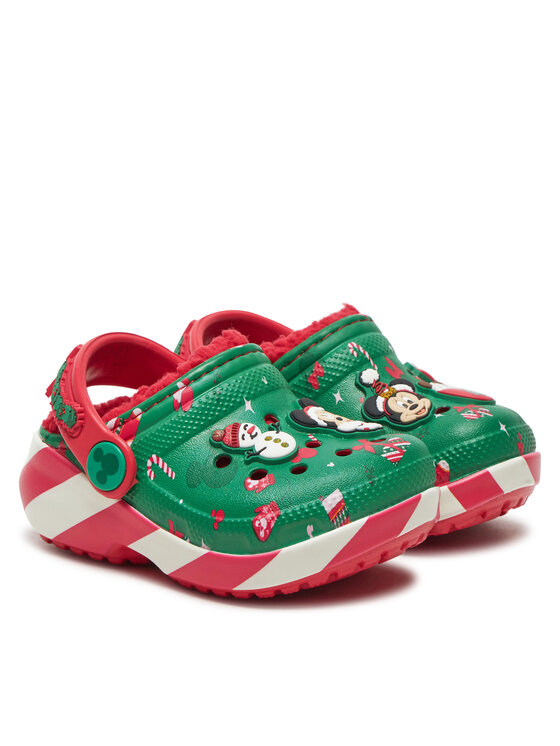 Crocs Crocs Şlapi Classic Mickey Xmass Lined Clog T 210815 Verde