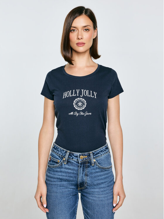 BIG STAR BIG STAR T-Shirt SERRA Granatowy Basic Fit