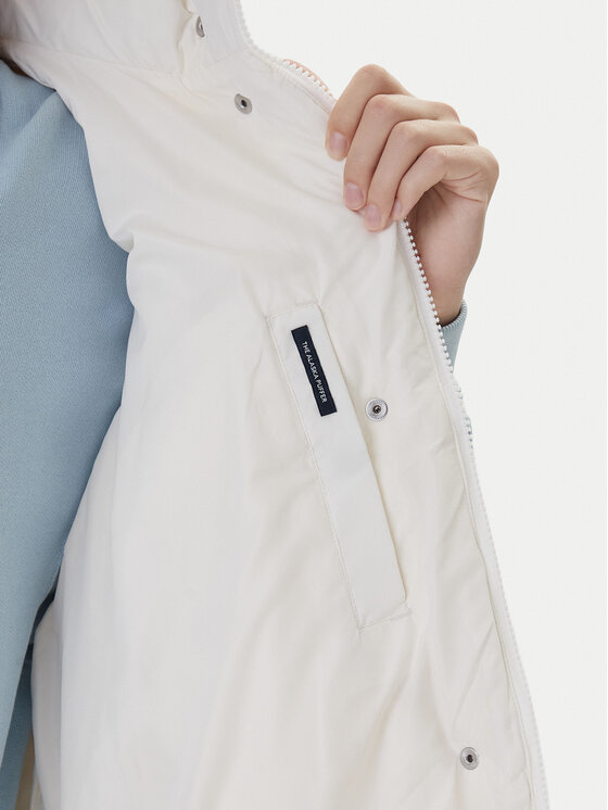 Tommy Jeans Tommy Jeans Športová vesta Tjw Alaska Grid Down Vest DW0DW21627 Écru Regular Fit