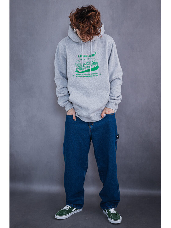 Kamuflage Kamuflage Bluza Sandwich Szary Loose Fit