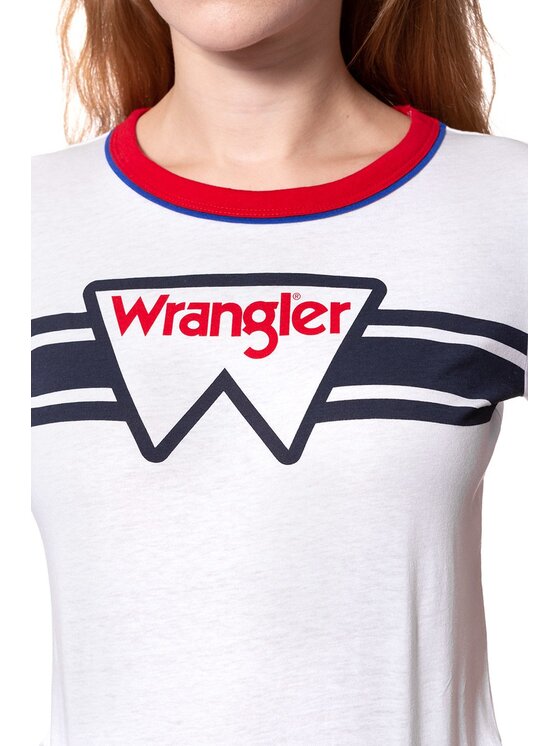 Wrangler Wrangler T-Shirt RINGER TEE Biały Regular Fit