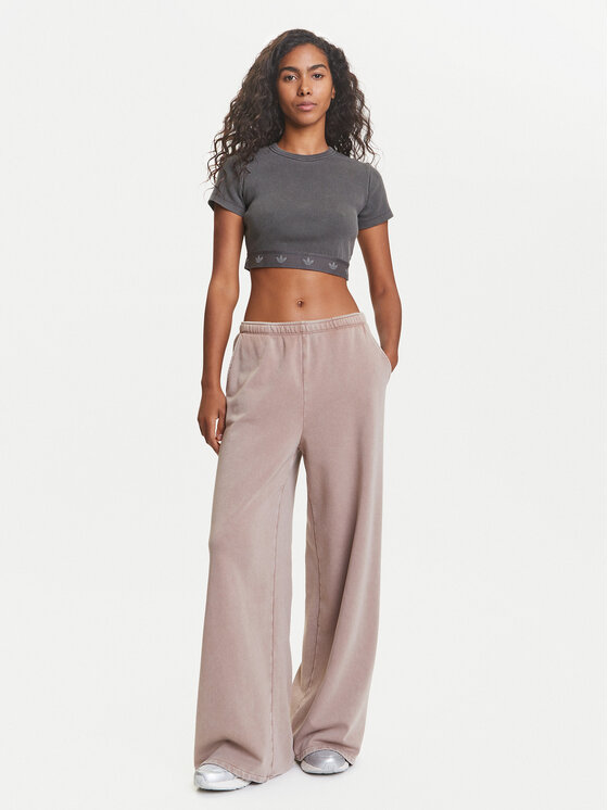 adidas adidas Тишърт Ribbed JD0041 Сив Slim Fit