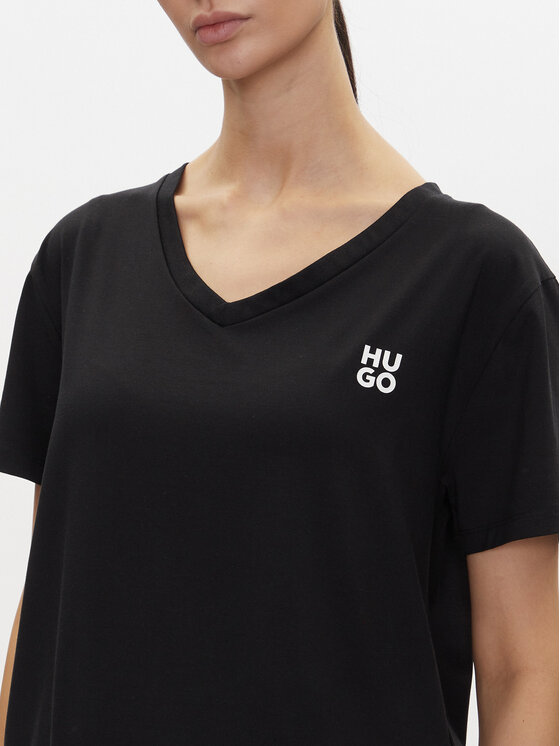 HUGO HUGO Póló Nika_T-Shirt 50540046 Fekete Regular Fit