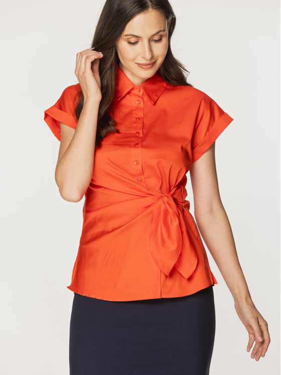 Willsoor Willsoor Koszula 61362 Pomarańczowy Regular Fit