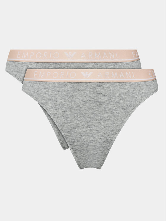 emporio armani underwear lot de 2 culottes 163337 3f227 00948 gris