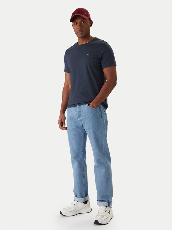 Tommy Jeans Tommy Jeans Tričko DM0DM04411 Tmavomodrá Slim Fit