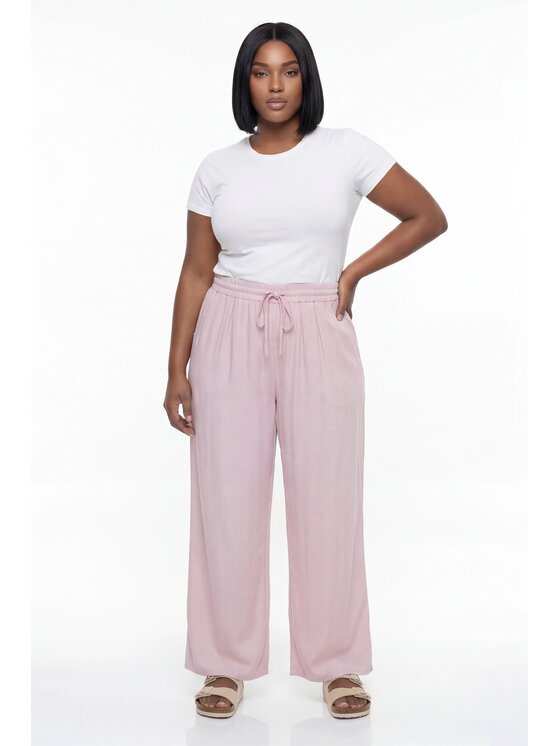 FIGL FIGL Spodnie palazzo M1298 Różowy Regular Fit