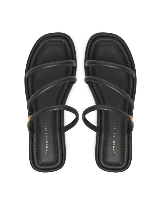 Tommy Hilfiger Tommy Hilfiger Şlapi Strappy Leather Mule FW0FW08939 Negru