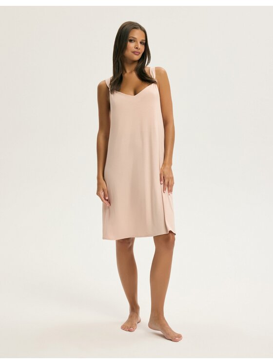 Esotiq Esotiq Koszula nocna 44091 Beżowy Regular Fit
