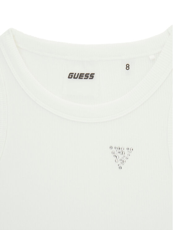 Guess Guess Τοπ J6GI36 K8RT2 Λευκό Slim Fit
