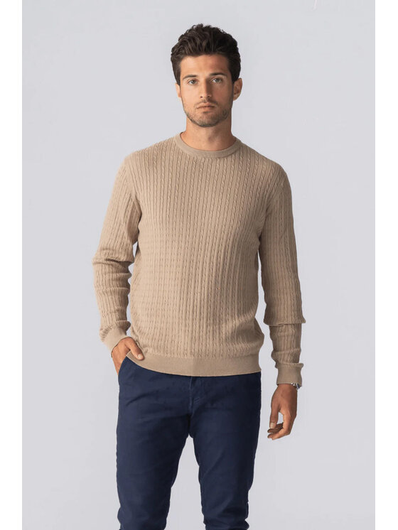 TeeShoppen TeeShoppen Sweter 'Basic Collection' Beżowy Regular Fit