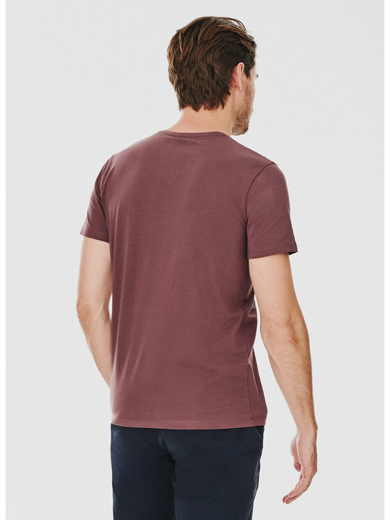 Pako Lorente Pako Lorente T-Shirt P24WF-TT-001 Bordowy Slim Fit