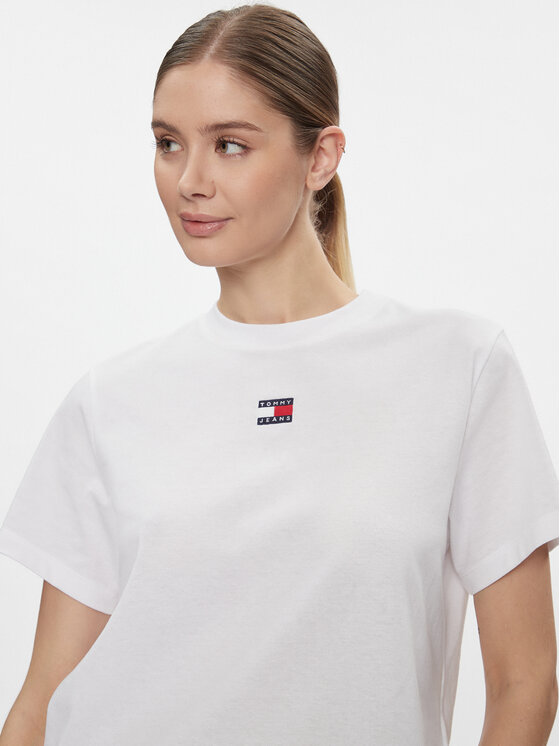 Tommy Jeans Tommy Jeans Tricou Badge DW0DW17391 Alb Boxy Fit